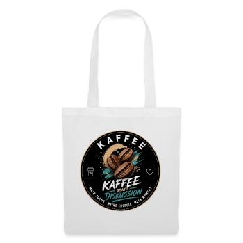 Kaffee Diskussion - modern - Stoffbeutel - Weiß - Vorne