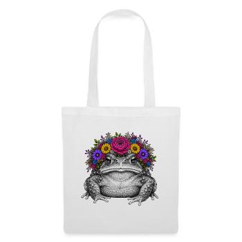 Toad with flower crown - Tote Bag - white - Front