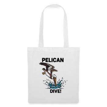 Pélican Brun Plongeon Mer Dive Pelican - Sac en tissu - blanc - Devant