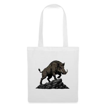 Sanglier Sauvage Boar Chasse Foret - Sac en tissu - blanc - Devant
