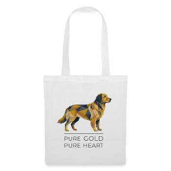 Golden Retriever Low-Poly - Pure gold, pure heart - Tote Bag - white - Front
