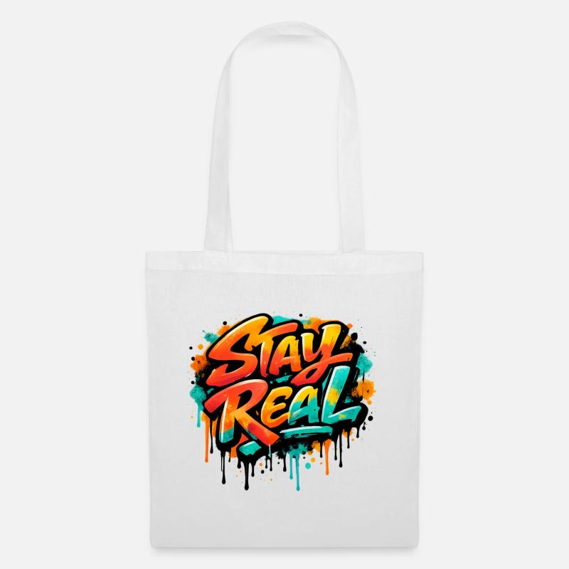 Stay_Real - Stoffbeutel - Weiß