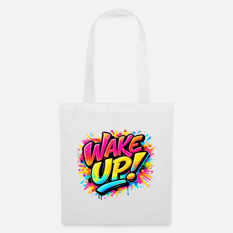 Wake_Up - Tote Bag - white