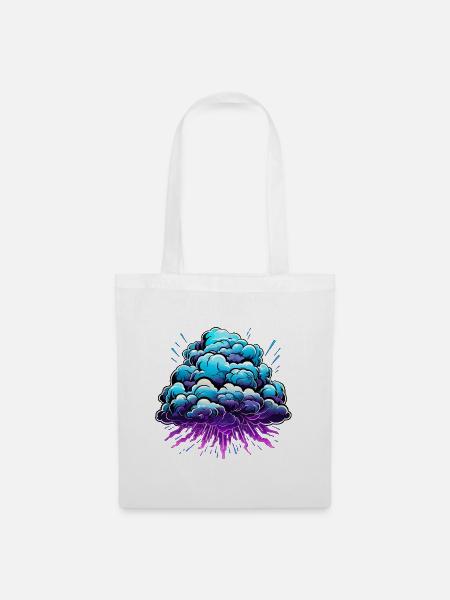 Blauer Wolkenknall Neon Burst - Stoffbeutel - Weiß