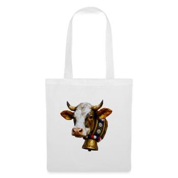 Couronne de fleurs cloches en forme de polygone de vache - Sac en tissu - blanc - Devant