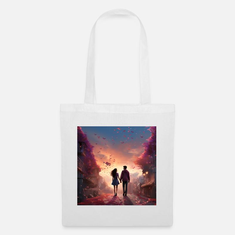 Evening Love Walk - Tote Bag - white
