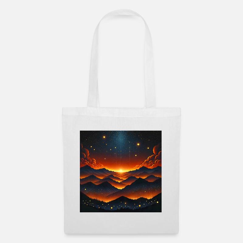 Glowing sunset over Bergen - Tote Bag - white