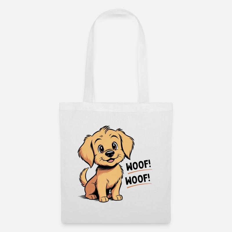 Cozy den Hund – Wuff – Wuff - Stoffbeutel - Weiß