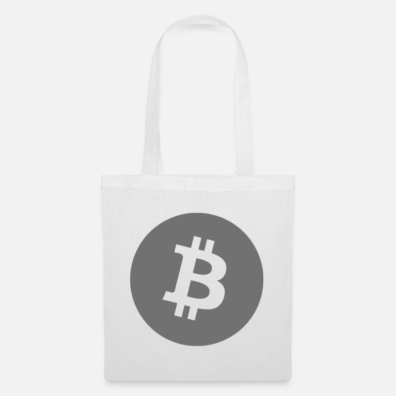 Bitcoin Core Symbol Grau Kreis - Stoffbeutel - Weiß