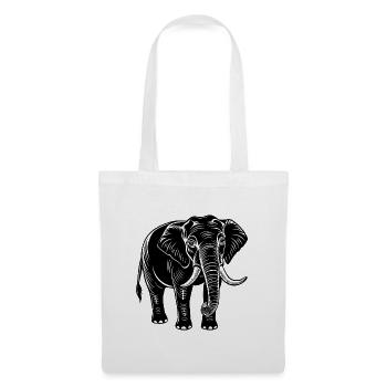 Éléphant - Sac en tissu - blanc - Devant