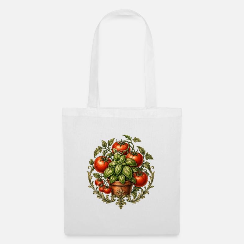 Tomatoes & Basil - Tote Bag - white