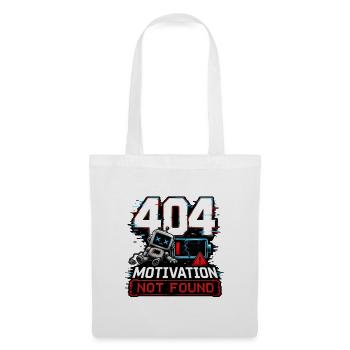 404 Motivation Not Found Roboter - Stoffbeutel - Weiß - Vorne