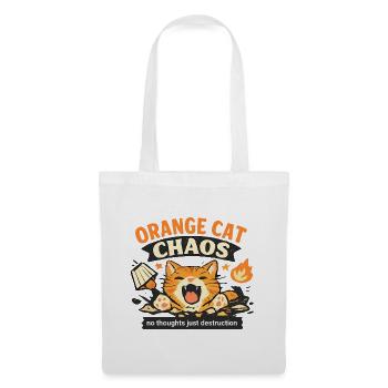Orange Katze Cat Comic Funny Vintage - Stoffbeutel - Weiß - Vorne
