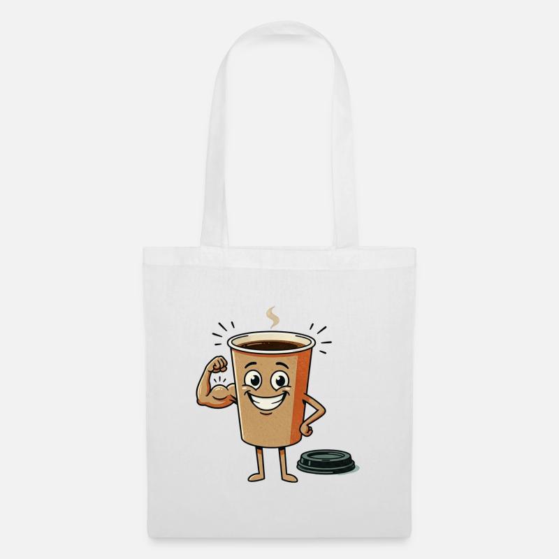 Energetische Kaffeetasse Figur - Stoffbeutel - Weiß