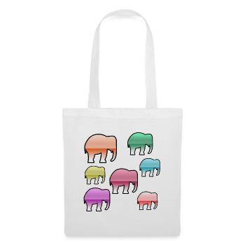 Éléphants - Sac en tissu - blanc - Devant
