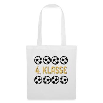 Schulkind 4. Klasse Fußball - Stoffbeutel - Weiß - Vorne