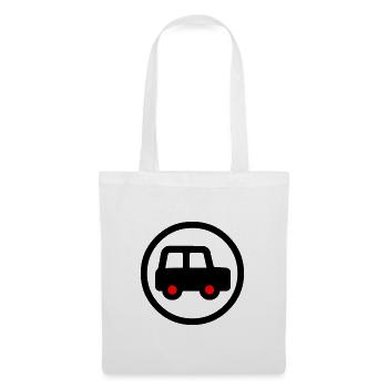 Voiture - Sac en tissu - blanc - Devant