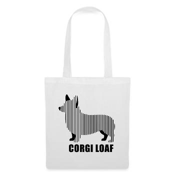 Corgi Loaf – Minimalist linear silhouette Hund - Stoffbeutel - Weiß - Vorne