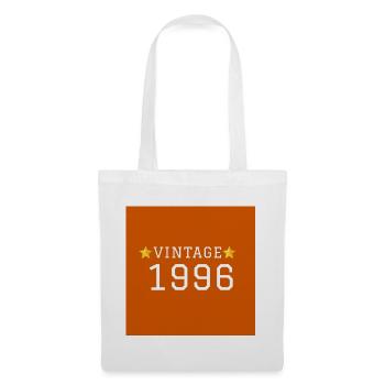 VINTAGE_1996_fond_orange_etoiles_jaunes_retro - Sac en tissu - blanc - Devant