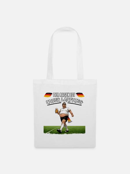 Deutscher Fußballfan mit Bier - Stoffbeutel - Weiß