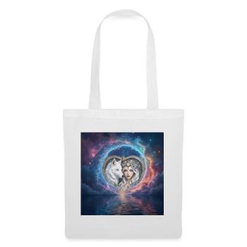 Lunar Heart: Wolf and Goddess - Tote Bag - white - Front