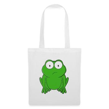 Grenouille émeraude aux yeux écarquillés - Sac en tissu - blanc - Devant