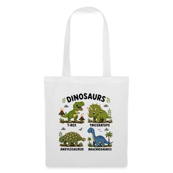 Dinosaurierarten lernen für Kinder - Stoffbeutel - Weiß - Vorne