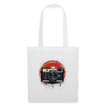Vintage camera with red circle - Tote Bag - white - Front