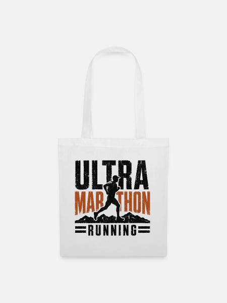 Ultra-Marathon-Läufer-Grafik - Stoffbeutel - Weiß
