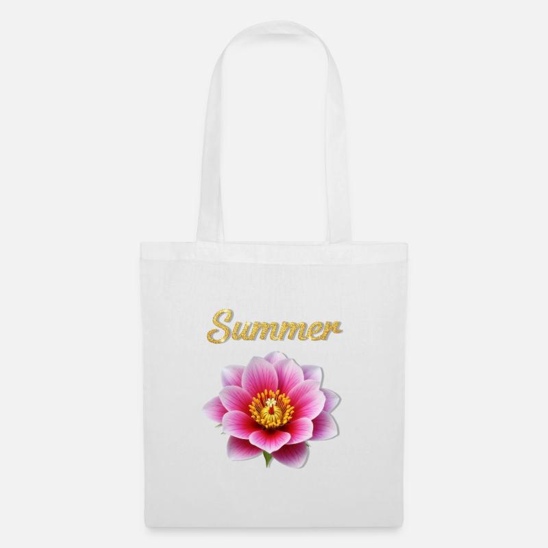 Sommerblüte Goldschrift - Stoffbeutel - Weiß