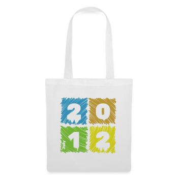 Patches colorées pour le 14e anniversaire depuis 07/2012 - Sac en tissu - blanc - Devant