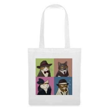Dapper Cats Quartett - Stoffbeutel - Weiß - Vorne