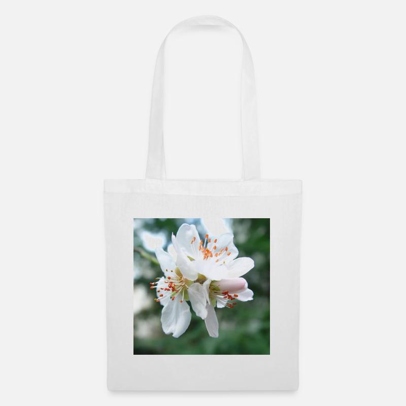 Mandelblüte Frühlingslook 02 - Stoffbeutel - Weiß