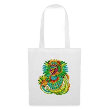 Serpent à plumes Quetzalcoatl en ascension - Sac en tissu - blanc - Devant