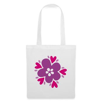 Yoga Blossom Flower Violet Mandala Heart Decoration Love - Tote Bag - white - Front