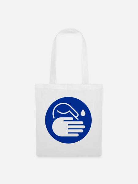 Hände waschen Icon - Stoffbeutel - Weiß
