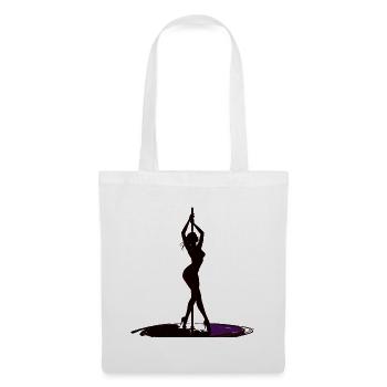 Pole Dance Silhouette Frau in High Heels Design - Stoffbeutel - Weiß - Vorne