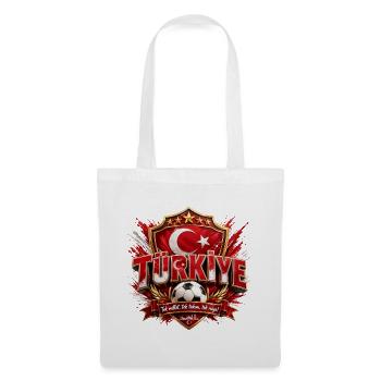 Türkei Fußball Shield Logo - t-shirt Vorlage  - Stoffbeutel - Weiß - Vorne