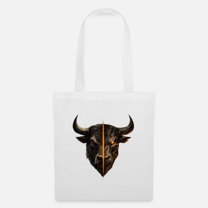Cyber Bull Split Face Emblem - Stoffbeutel - Weiß