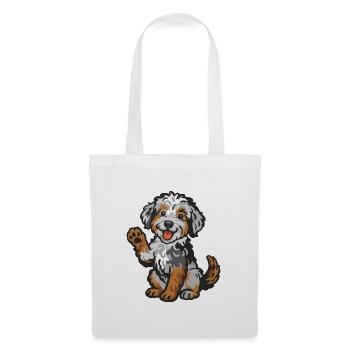Doodle Merle - Kuschelhund Welpen - Stoffbeutel - Weiß - Vorne