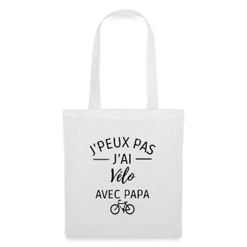 je peux pas j'ai vélo avec papa - Sac en tissu - blanc - Devant