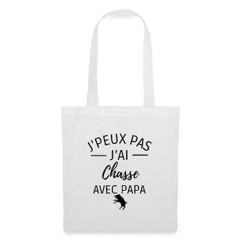je peux pas j'ai chasse avec papa - Sac en tissu - blanc - Devant