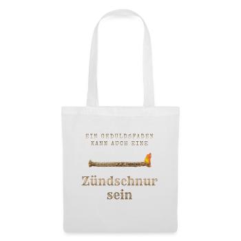 Geduldsfaden als Zündschnur - Stoffbeutel - Weiß - Vorne
