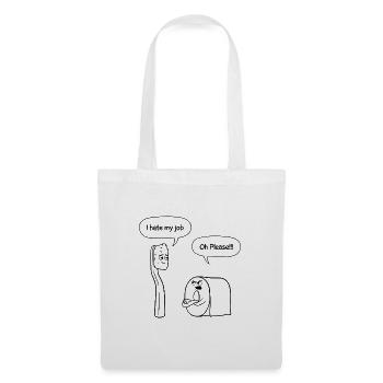 Toothbrush Toilet Roll Funny Job Saying Humor Bathroom - Tote Bag - white - Front