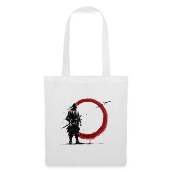 Ninja Samurai Krieger Roter Kreis Monochrom Japan  - Stoffbeutel - Weiß - Vorne