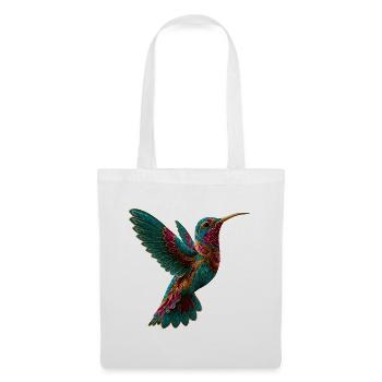 Mosaïque colorée du colibri aztèque - Sac en tissu - blanc - Devant