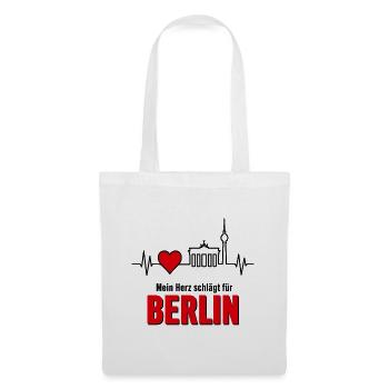 Mein Herz schlägt für Berlin - Stoffbeutel - Weiß - Vorne