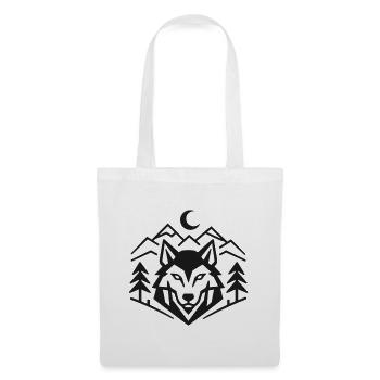 Geometric Wolfpack Emblem: Minimalist Wolf Shirt - Tote Bag - white - Front