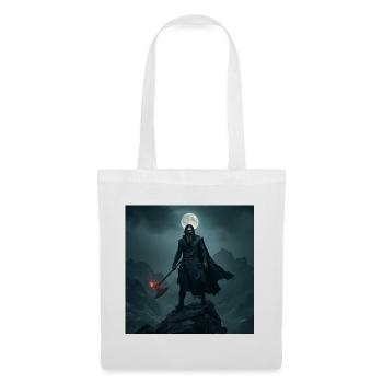 Guerrier des Montagnes – Hache païenne et Lune - Sac en tissu - blanc - Devant