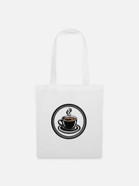 Kaffeetasse im Kreisring - Stoffbeutel - Weiß